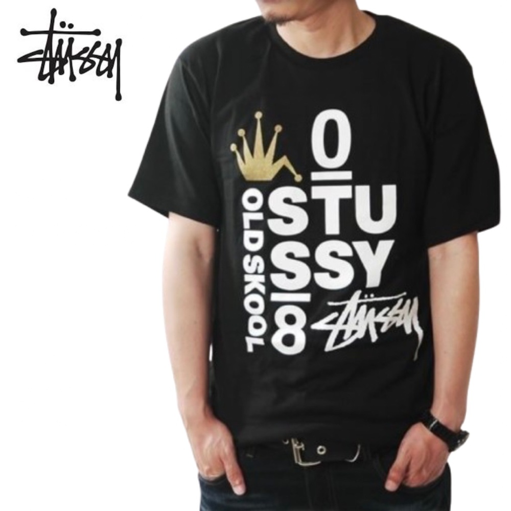 Rare Summer Stussy Old Skool Crown Tee